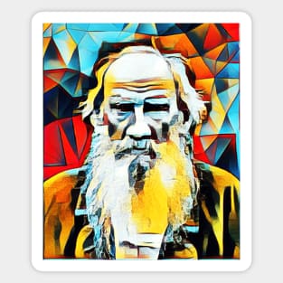 Leo Tolstoy Abstract Portrait | Leo Tolstoy Abstract Artwork Magnet